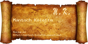 Mantsch Koletta névjegykártya